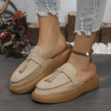 Large-Size New Autumn 2025 New Fashion Single Shoes With Flat Comfortable Thick-Soled Slippers Women's