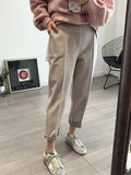 Thicken Women Pencil Pants Wool Pants Female 2023 Autumn High Waist Loose Trousers Capris Good