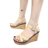 Zingj New Heel One Word Button Suede Exposed Toe Sandals Women's Waterproof Ighten Belt Buckle Women's
