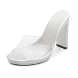 Zingj New Korean Version Of The Runway Show Model Shoes Fine Heel Sexy Black Waterproof Table 11CM High Heel Sandal Female