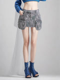 Trend A-Line Denim Skirt Autumn 2025 New Tail Splicing Pocket Design Tooling Pear-Shaped Women's