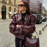 Women's Clothing Explosion Retro Collar Leather Jacket Jacket - High-Quality Craftsmanship To Rest Assured