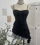 Shoot Sweet Spice Girls Irregular Lotus Side With Chest Pad Sling Vest Sexy Lace Sleeveless Top