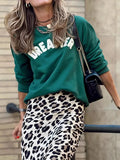 Women's Dress Skirt Leopard Print Top Embroidered Two-Piece