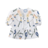 Spring Lapel Lace Printed Shirt