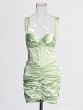 Sexy Bag Ass Dress 2025 Spring New Fashion Girded Fish Bone Short Sling Dress