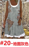 Women's 2025 Summer New Fashion Imitation Denim Vest Casual Print Sleeveless