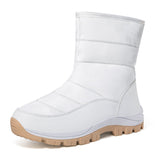 Snow Boots Women With Velvet Thick Cotton Shoes 2025 Winter New Zipper Thick-Bottomed Warm Cotton