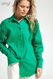 Green Button Up Shirts Fashion Women Cotton Long Sleeve Blouses Korean Office Lady Blouse Summer Basic White Tops