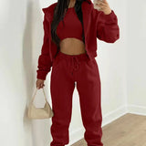 Women's Plus Velvet Hooded Movement Fashion Dress Spring Wearing A Complete Set Of Women's