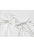 Women's Dresses 2023 Autumn French Sweet Female Long Sleeve Bow Elegant Vintage Loose O-Neck White Vestidos Slim Fashion