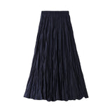 Folded Skirt Half Skirt Autumn And Winter Girl A Word Long With Sweater Winter Skirt Wrinkled Winter Skirt