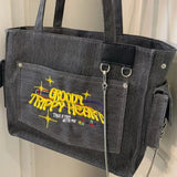Vintage Washed Large Canvas Crossbody BagOutfit
