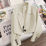 Zingj Suit Jacket Lady Small Man 2024 Spring Pink Autumn New Students Versatile Small Suit Fashion