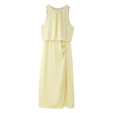 2025 New Women's Clothing Collar With No Sleeves Folds Decor