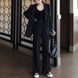 Women Elegant Office Lady Two Piece Set Blazer Set Suit Jacket Casual Straight New Casual Solid Pants