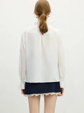 Temperament Lace Lace V-Neck Shirt Women's Spring 2025 Design Sense Niche Elegant Loose