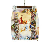 New Fashion Rope Repair Waist Retro Renaissance Angel Printed Suit