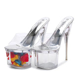 Zingj Cool Drag Ultra High Heel Fine Heel Waterproof Platform Slippers Model Runway Shoes Pole Dance Shoes Nightclub Women's Shoes
