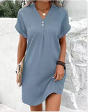 Women's 2025 New V-Neck Solid Color Jacket Comfortable Casual Button
