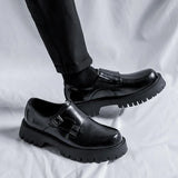 2025 New Youth Round Head British Wind Low Heel Set Foot Big Head Work Pack Platform Shoes