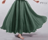 Women's Literature And Art Large Cotton Tamples Skirt Tight Waist A-Shaped Skirt Long Solid National Style Skirt 24