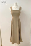 Slip Pleated Dress Women Korean Style A Line Slim Sleeveless Elegant Wrap Hip Dresses Office Ladies Dresses 2023