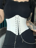 Butterfly Chain Strap Pu Leather Corset Top-Outfit