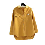 Map Water Wash Cotton Shirt Women 2025 Autumn And Winter New Korean Version Of The Loose Casual Shirt Jacket