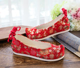 Zingj Shoes, Hanfu Shoes, Brocade Pomegranate Flower Jacquard, Ancient Women's Single