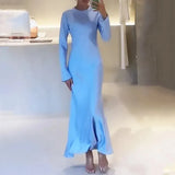Zingj 2023 The New Solid Color Leisure Home Slim Slim Dress Woman-Outfit