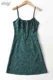 Dress Women Boho Dresses Spaghetti Strap Women Dress Vintage Floral Print Sundress French Style Vestidos