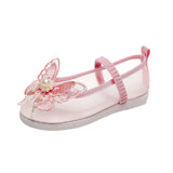 Zingj Shoes Hanfu Embroidered Shoes Girls Mesh Gauze Ethnic Style Ancient Costume Embroidery Small Butterfly Shoes Children's Dance