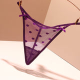 Transparent Thong Lady Sexy Double Bow 2025 New One-Line Hot Low-Waisted