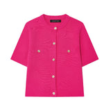 Spring 2025 New Women's Short-Sleeved Simple Fashion Knitted Jacket Skirt 1822025