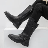 Martin Boots Male Leather Cowhide Parade Boots Knight Leather Boots Men Boots Platform Cowboy Boots