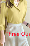 Shirts Women Long Sleeve Shirts Blouses for Women Satin Clothing Shirt Office Lady Solid Silk Shirt Blouse 2023 Fashion
