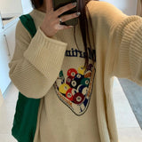 Vintage Billiards Print Downtown Sweater-Outfit
