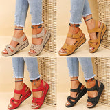 Zingj 2023 Plus Size Casual Fish Mouth Sandal Hot Roman Style Sandals Women Wear Velcro