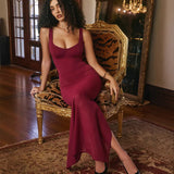 Women's New Fashion Temperament Repair Stitching Sexy Net Bare Back Slings Long