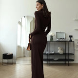 And Winter New Women's Fashion Sexy High Open Fork Tied With Hot Girl High Collar Fit Hip