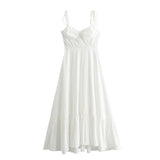 New Women's Fashion Folding Layer Decoration Of The Silk Sleeveless Sleeved Dress Is