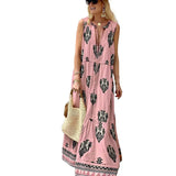 Spot Women's Wear 2025 Summer New Temperament Sleeveless Medium-Long Bohemian Print