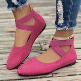 Summer New Shallow Mouth Tight Strap Round Head Women's Shoes Flat Floor Dance Mother Single Shoe