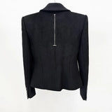 Early Autumn New Fashion Double Buckle Simple Body Cover Wool Jacket