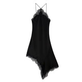 Women's 2025 Summer New Sexy Lace Asymmetric Slings Fashion Sexy Design