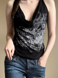 Subculture Retro Style Collar Vest Word-To-Shoulder Can Wear Two-Dressed Hottie Sleeveless