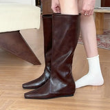 Head Heightening Long-Skinned Women 2025 Autumn New Retro Pants Boots Knight Thin Skin