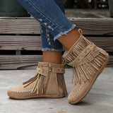 Suping Bottom Short Boots Women 2025 Autumn And Winter Rivet Belt Buckle Martin Boots Velvet Leisure