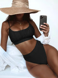 Zingj Single Swimsuit 2023 Split Swimsuit Sexy Swimsuit Solid Color High Waist Bikini